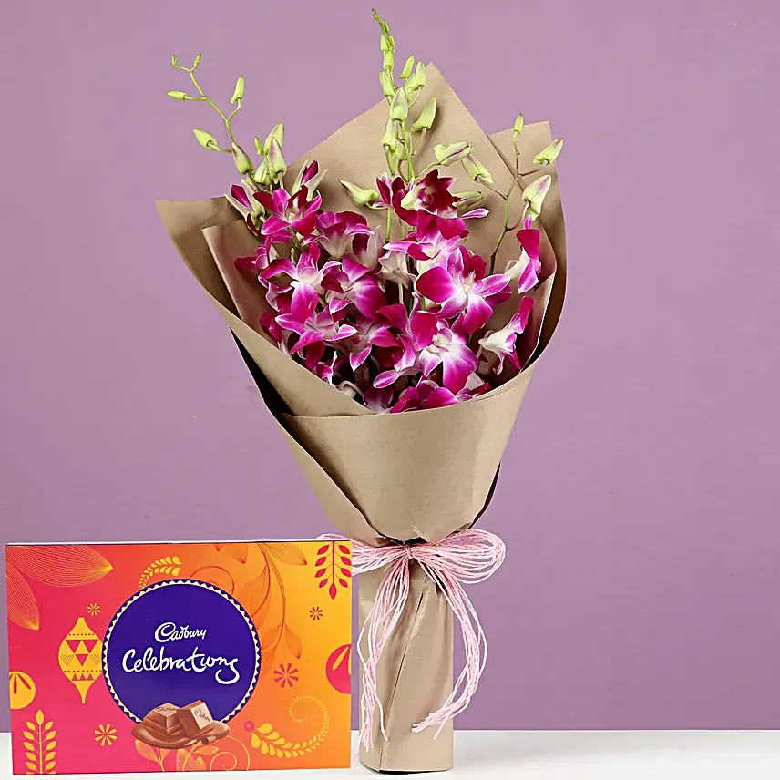 Beautiful Flowers and Chocolate Hamper Online
