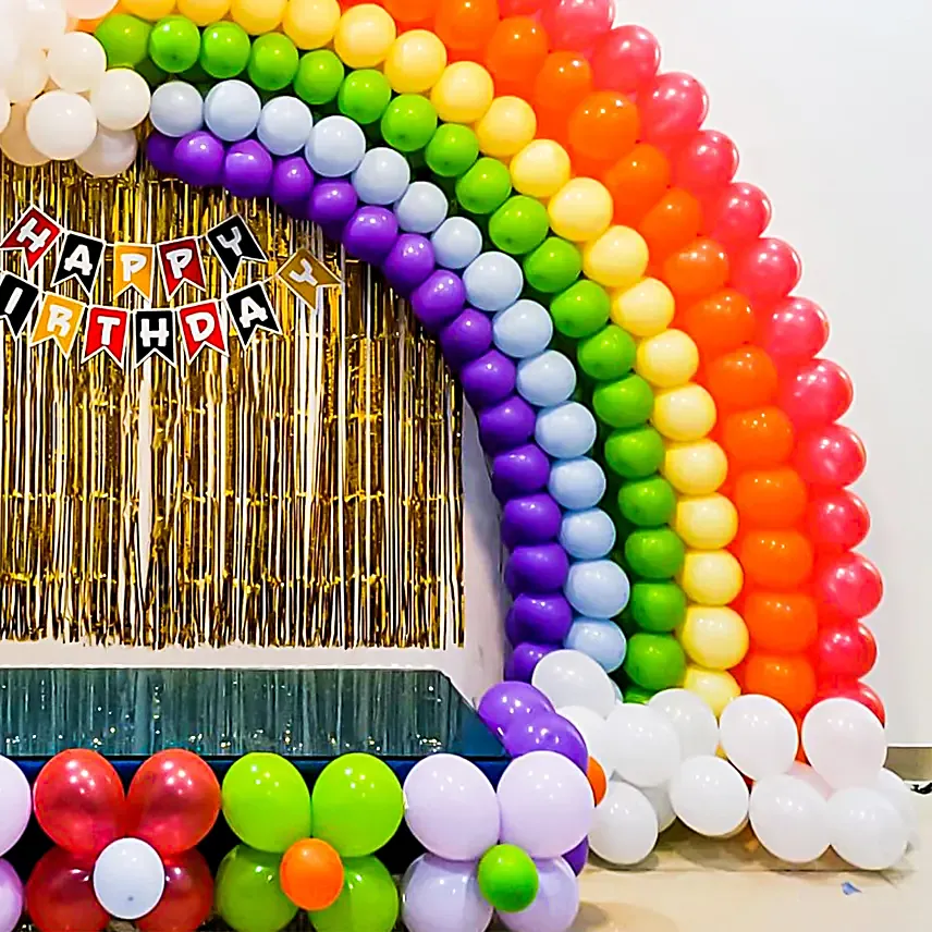 Rainbow Themed Birthday Decor