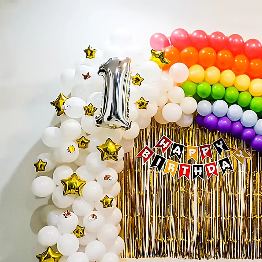 Rainbow Themed Birthday Decor