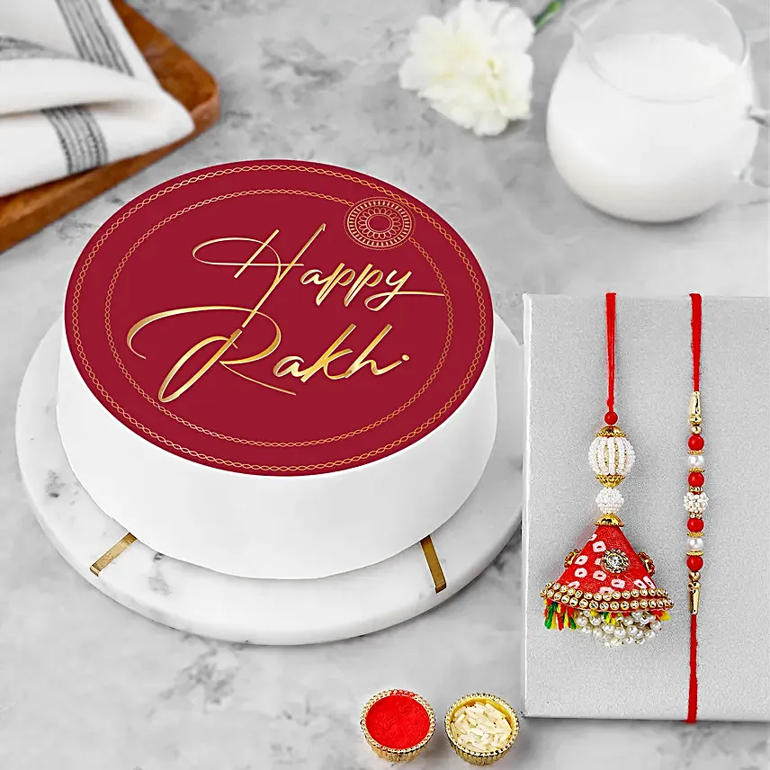 Rakhi Lumba Set N Pineapple Cake Combo Half Kg