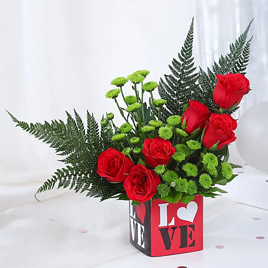 Red Rose Love Vase
