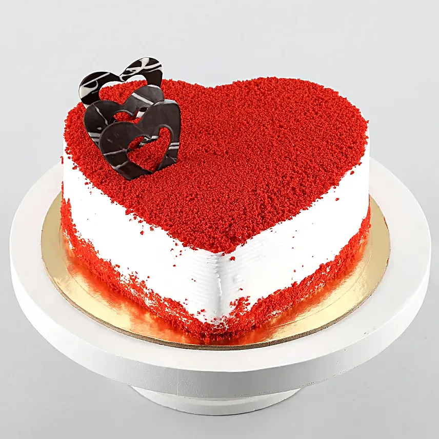Red Velvet Heart Cake Half Kg Eggless