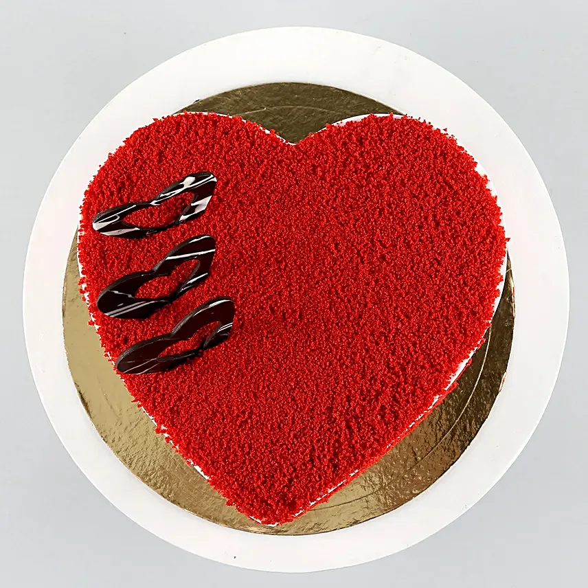 Red Velvet Heart Cake Half Kg