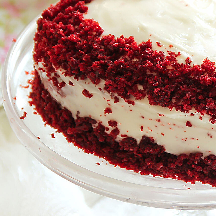 Red Velvet Heart Cream Cake Eggless- 2 Kg