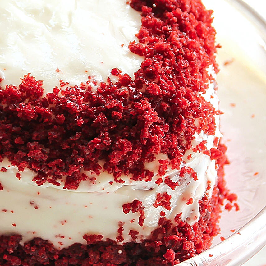 Red Velvet Heart Cream Cake Eggless- 2 Kg