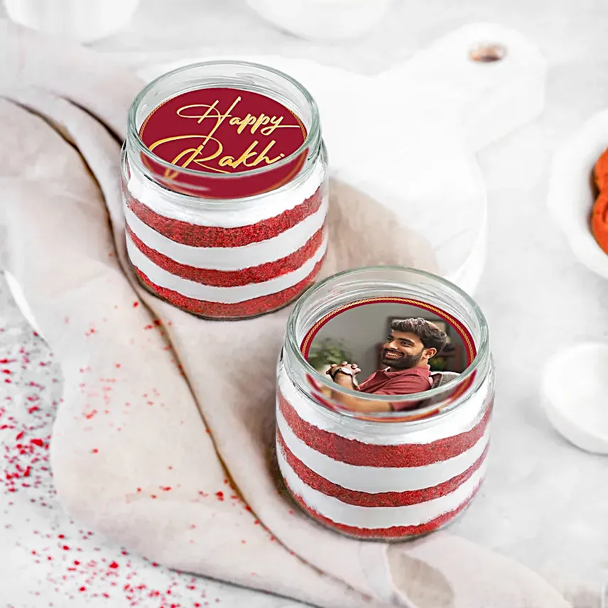 Red Velvet Jar Cakes For Rakhi