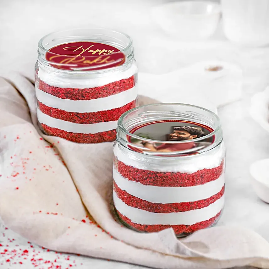 Red Velvet Jar Cakes For Rakhi