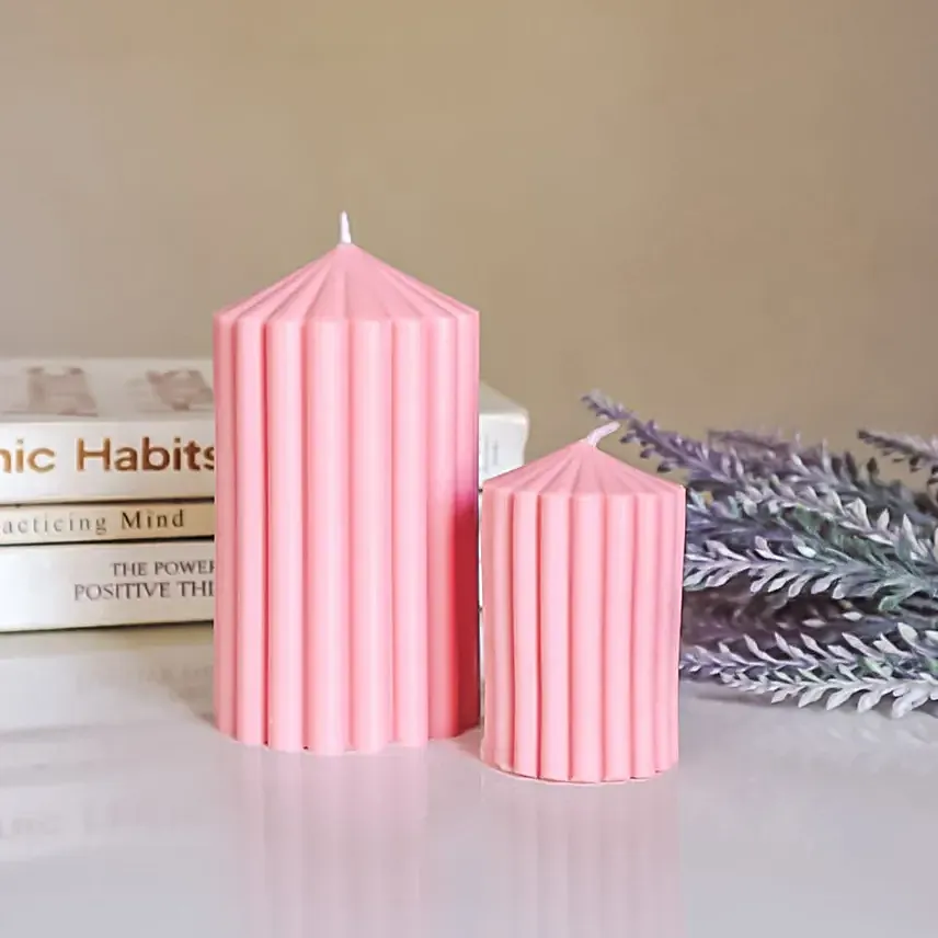 Refreshing Pillar Shape Candle Pink