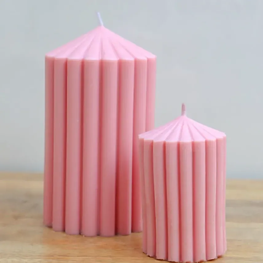 Refreshing Pillar Shape Candle Pink