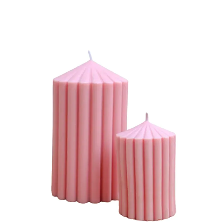 Refreshing Pillar Shape Candle Pink