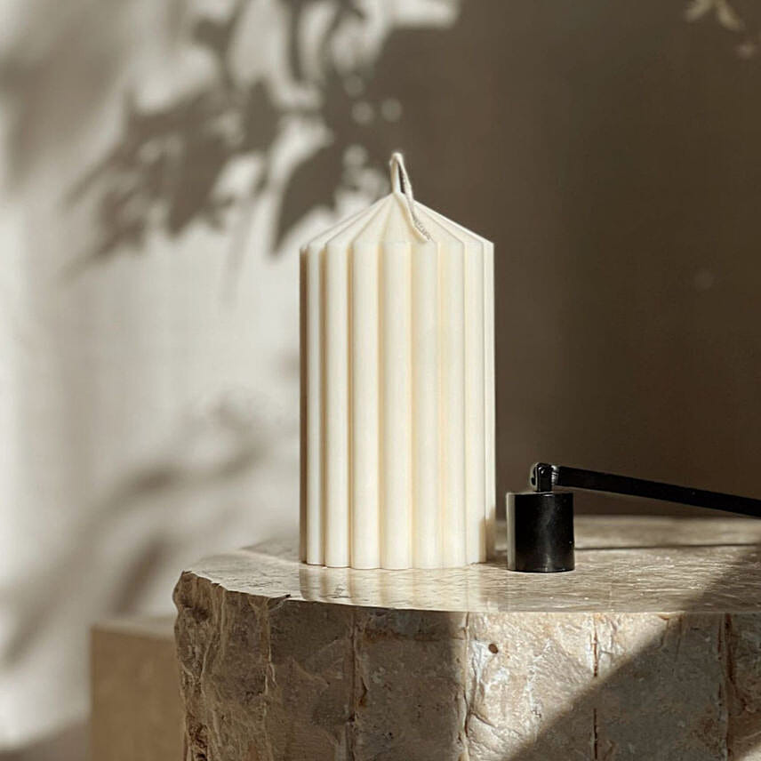 Refreshing Pillar Shape Candle White