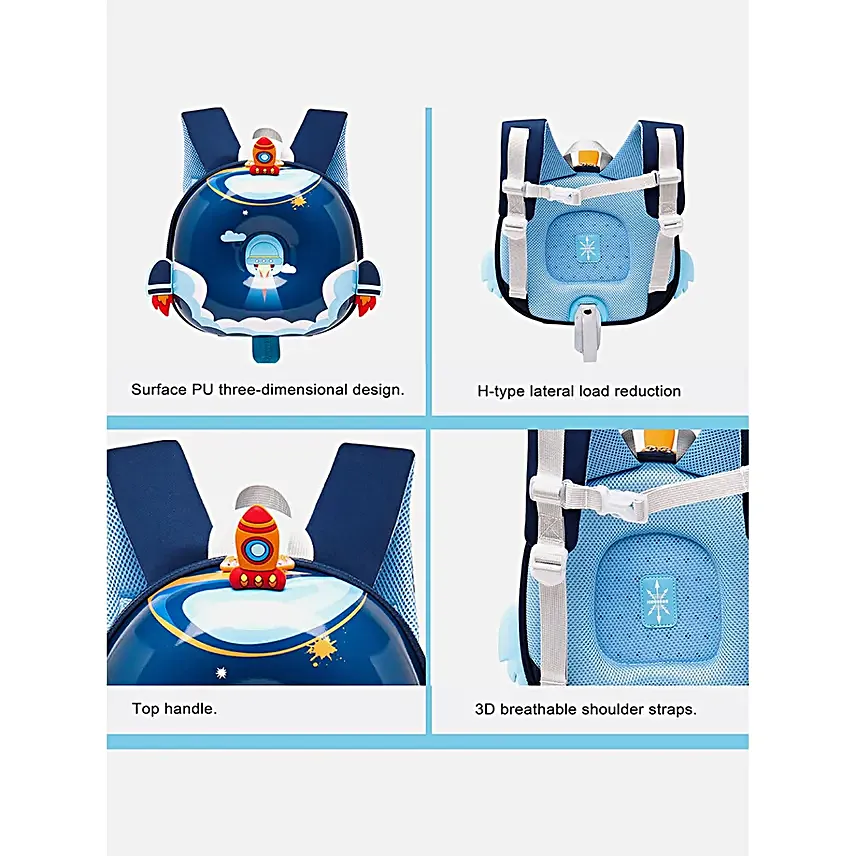 Rocket Theme Backpack Blue