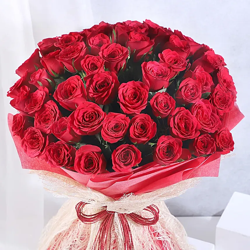 Bunch of 50 red roses