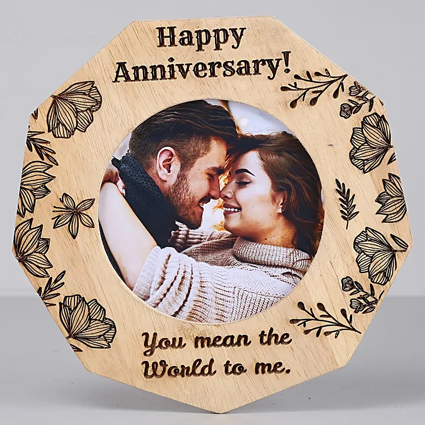 One Personalised Wooden frame for anniversary