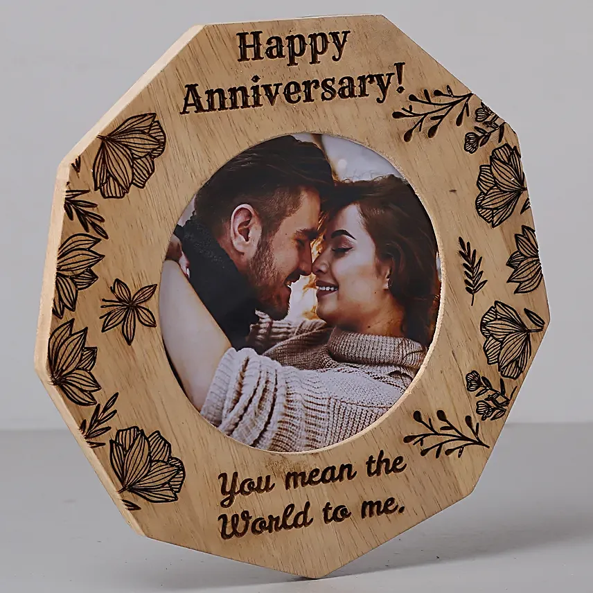 One Personalised Wooden frame for anniversary