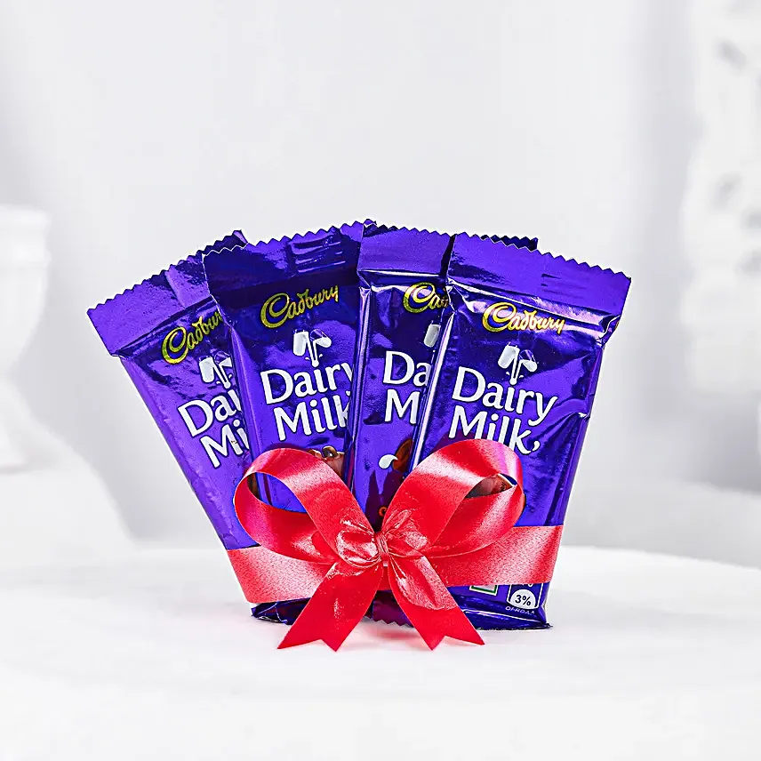Romantic Red Teddy Delight Dairy Milk Chocolates