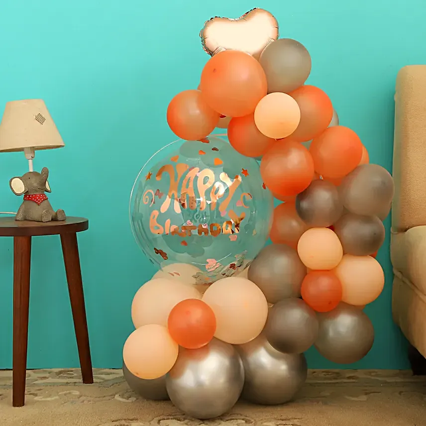 Rose Gold Birthday Balloon Bouquet