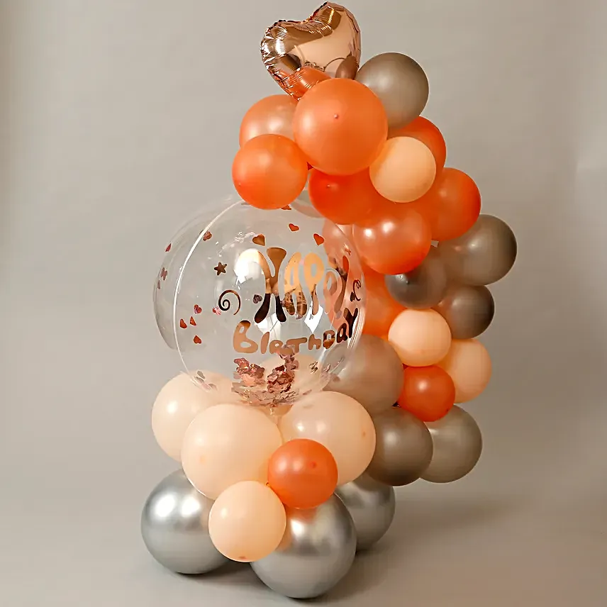Rose Gold Birthday Balloon Bouquet
