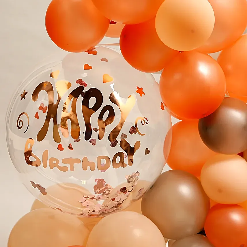 Rose Gold Birthday Balloon Bouquet