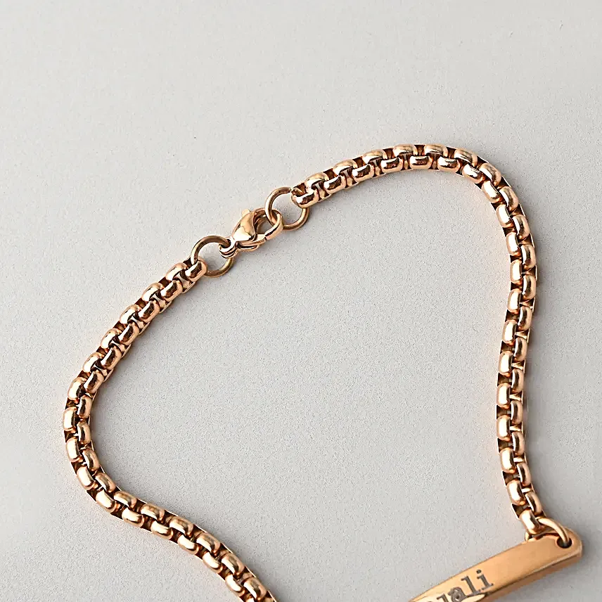 Rose Gold Engraved Name Bracelet