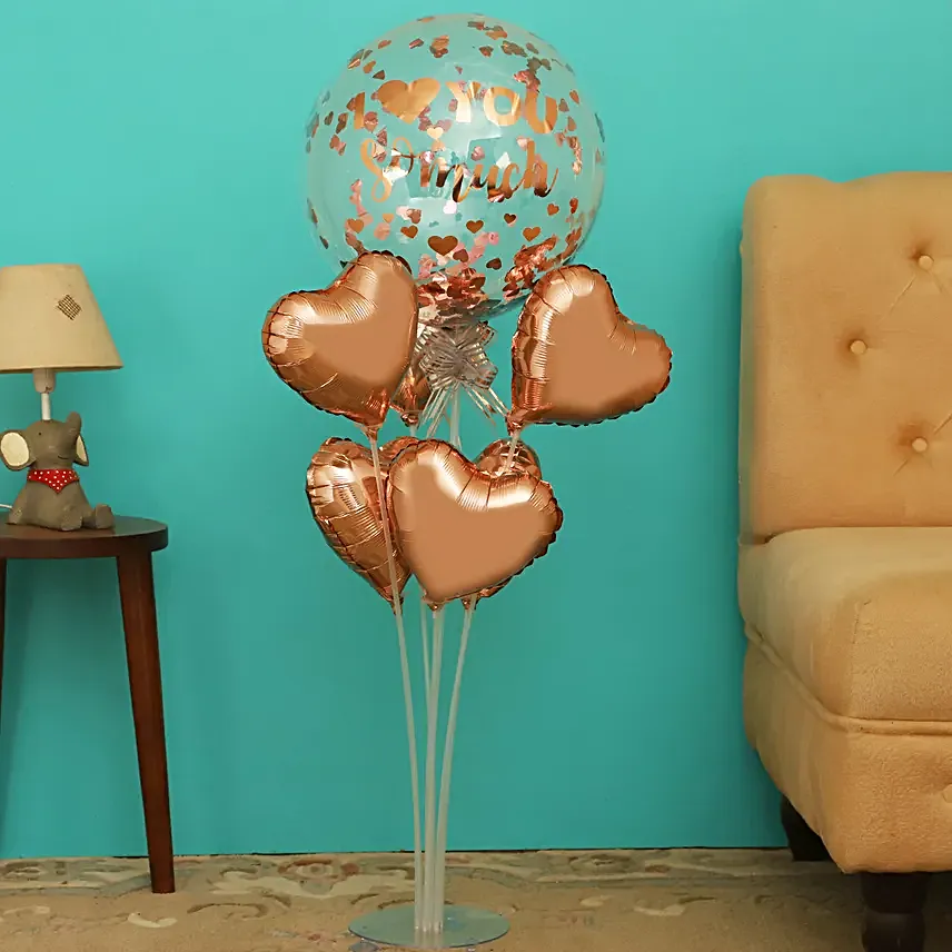 Rose Gold Love You Balloon Bouquet