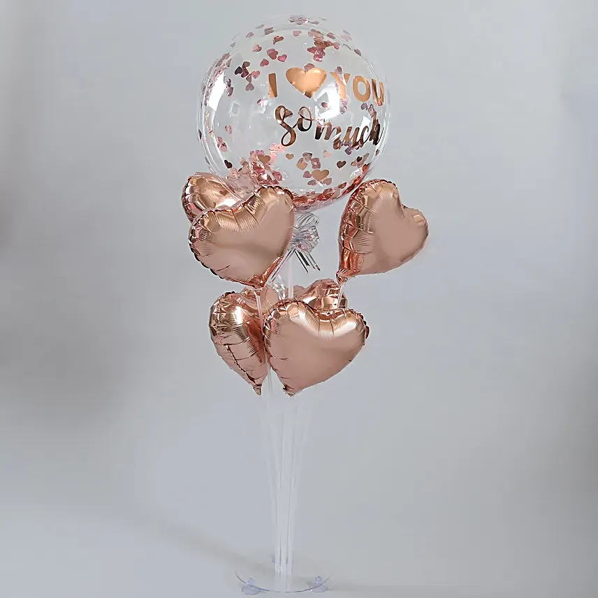 Rose Gold Love You Balloon Bouquet