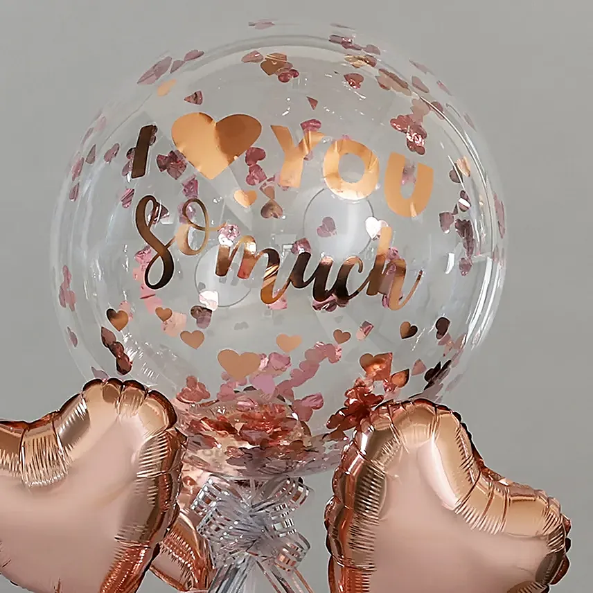 Rose Gold Love You Balloon Bouquet