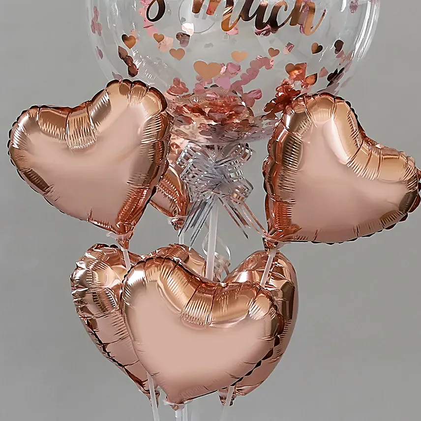 Rose Gold Love You Balloon Bouquet