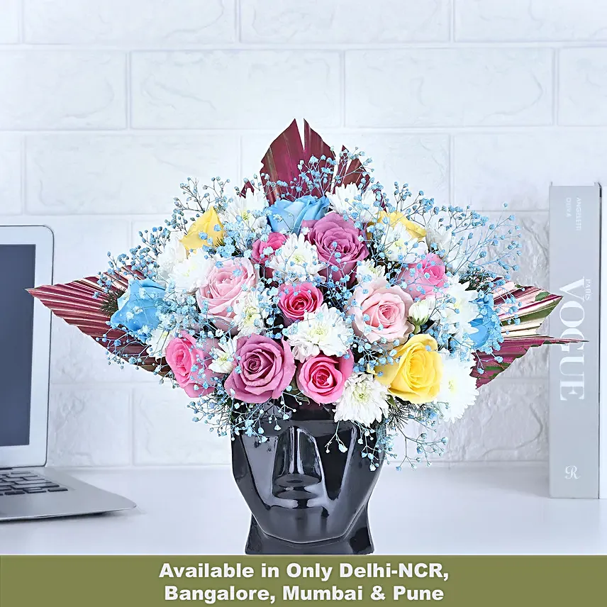 Rose Medley in a Pot