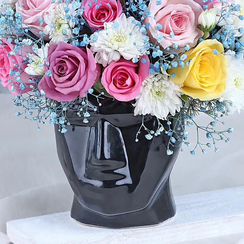 Rose Medley in a Pot