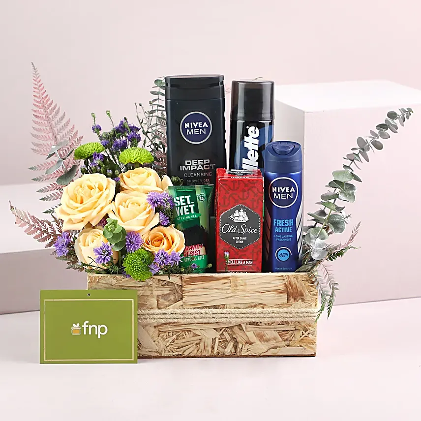 Roses N Mens Grooming Kit Hamper