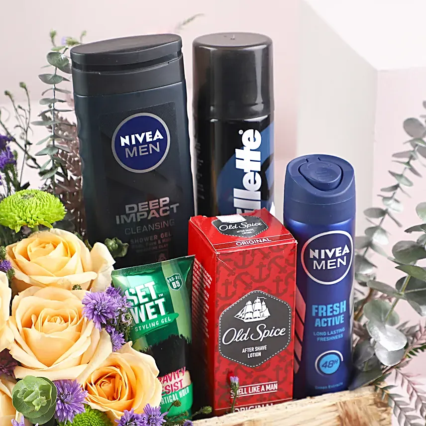 Roses N Mens Grooming Kit Hamper