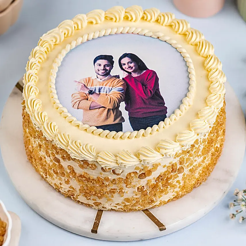 Personalised Round Shape Butterscotch Cake