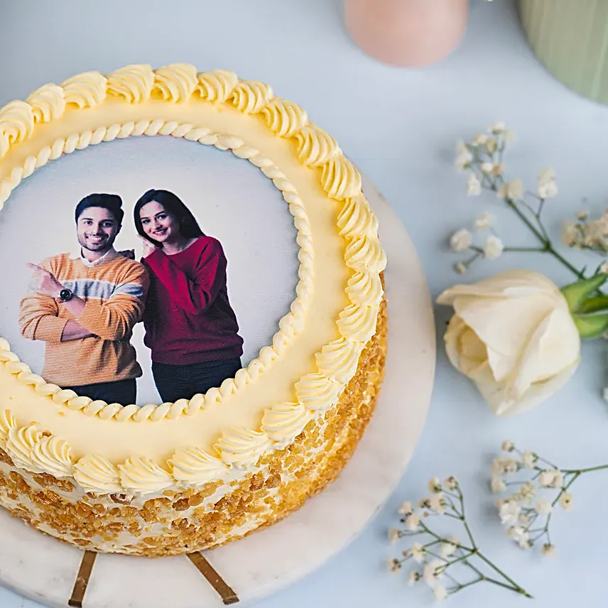 Personalised Round Shape Butterscotch Cake