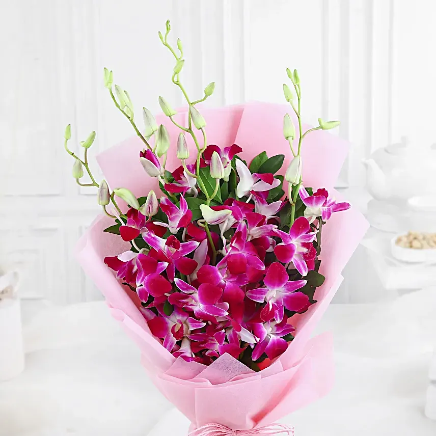 Rudraksha Good Omen Rakhi N Orchids With Bento Cake