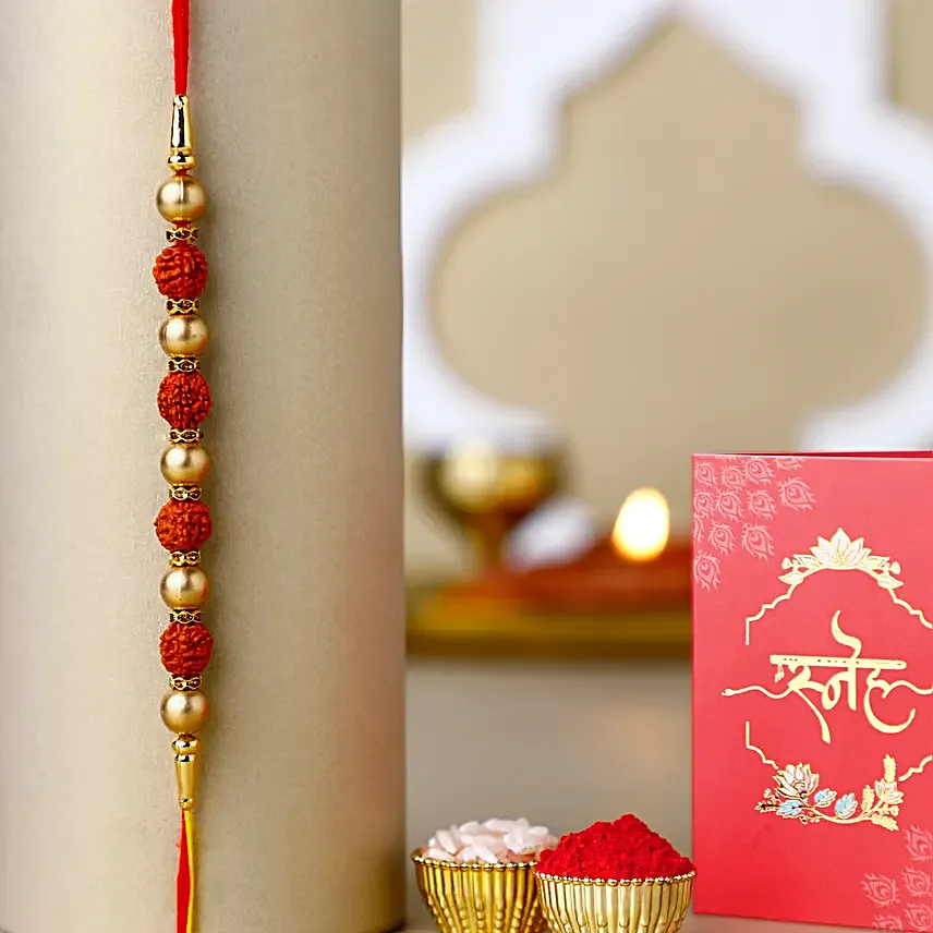 Rudraksha Good Vibes Rakhi N Chocolate Indulgence Cake