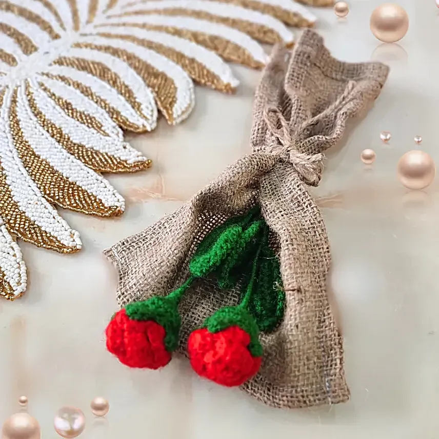 Rustic Rose Charm Crochet Bouquet