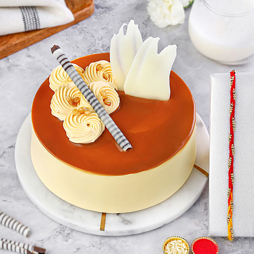 Sacred Beadwork Mauli Rakhi N Butterscotch Cake Surprise