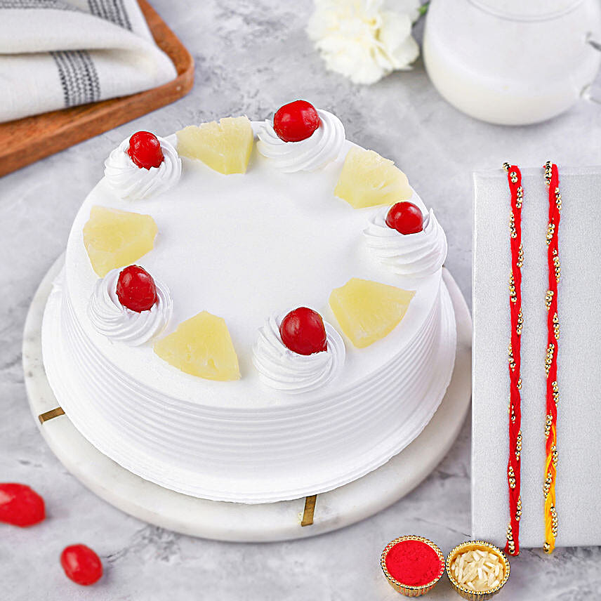 Sacred Beadwork Mauli Rakhi N Pineapple Cake Surprise