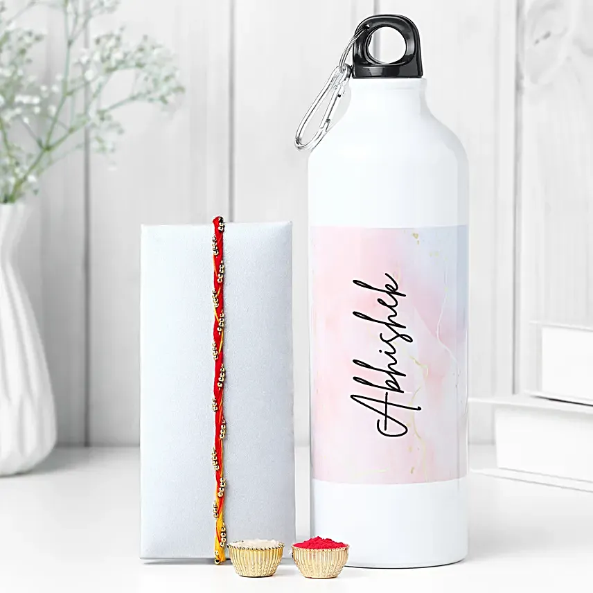 Sacred Mauli Rakhi N Bottle Combo