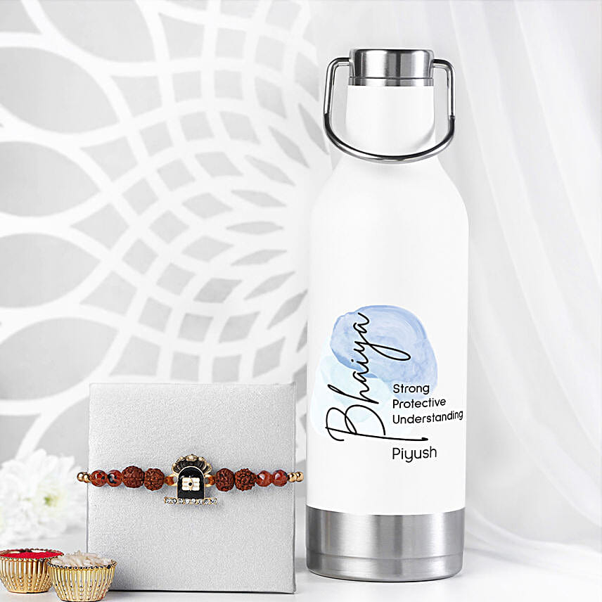 Sacred Shiva Rakhi N Bottle Combo