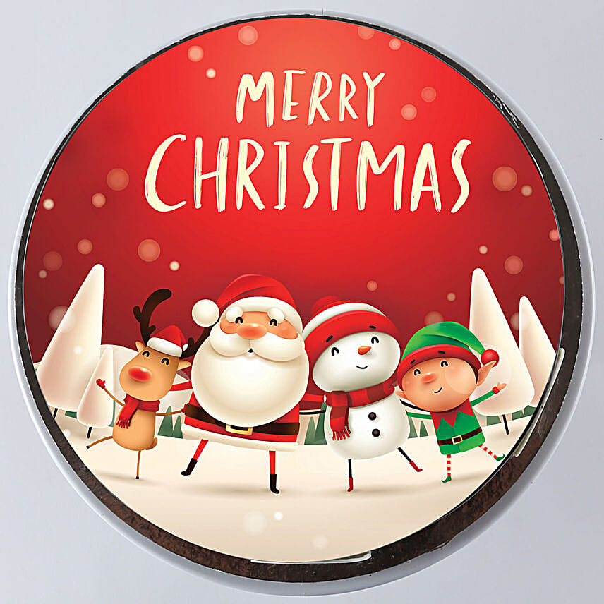 Santa Chocolate Photo Cake Half Kg