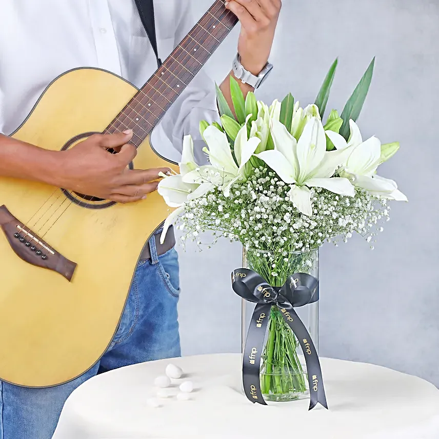 Serene Lilies With Guitarist Symphony Gift 10 to 15 Min