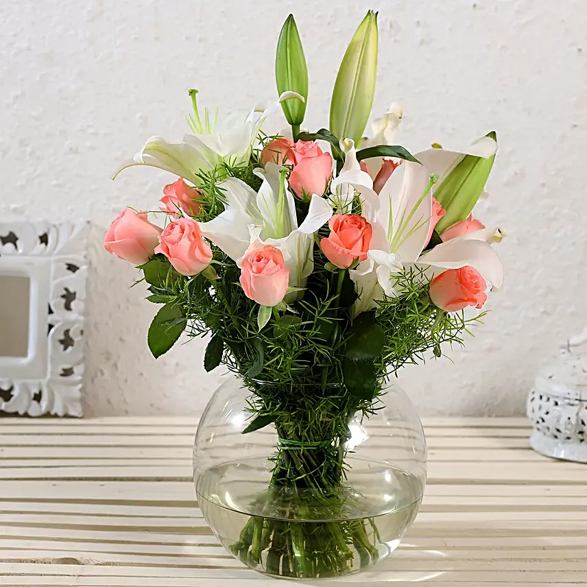 Serene Mixed Flowers Vase Arrangement