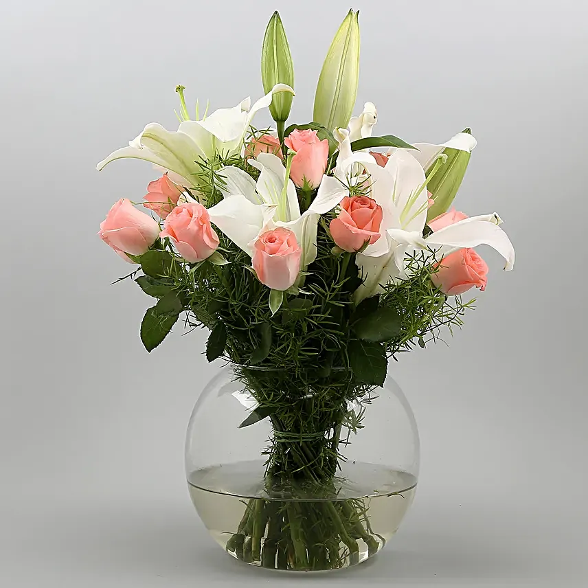 Serene Mixed Flowers Vase Arrangement