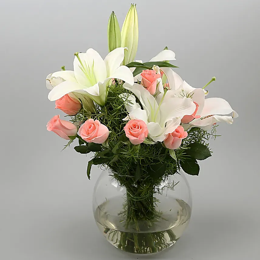 Serene Mixed Flowers Vase Arrangement