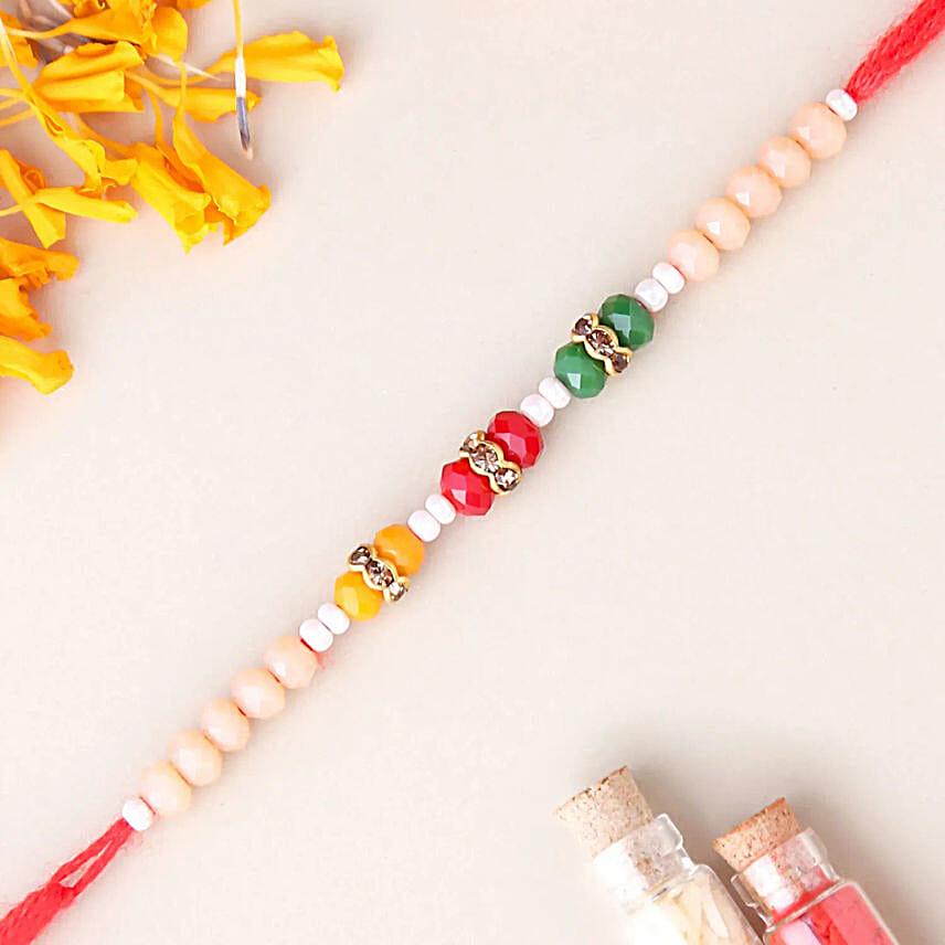 Serene Pearl Motif Rakhi