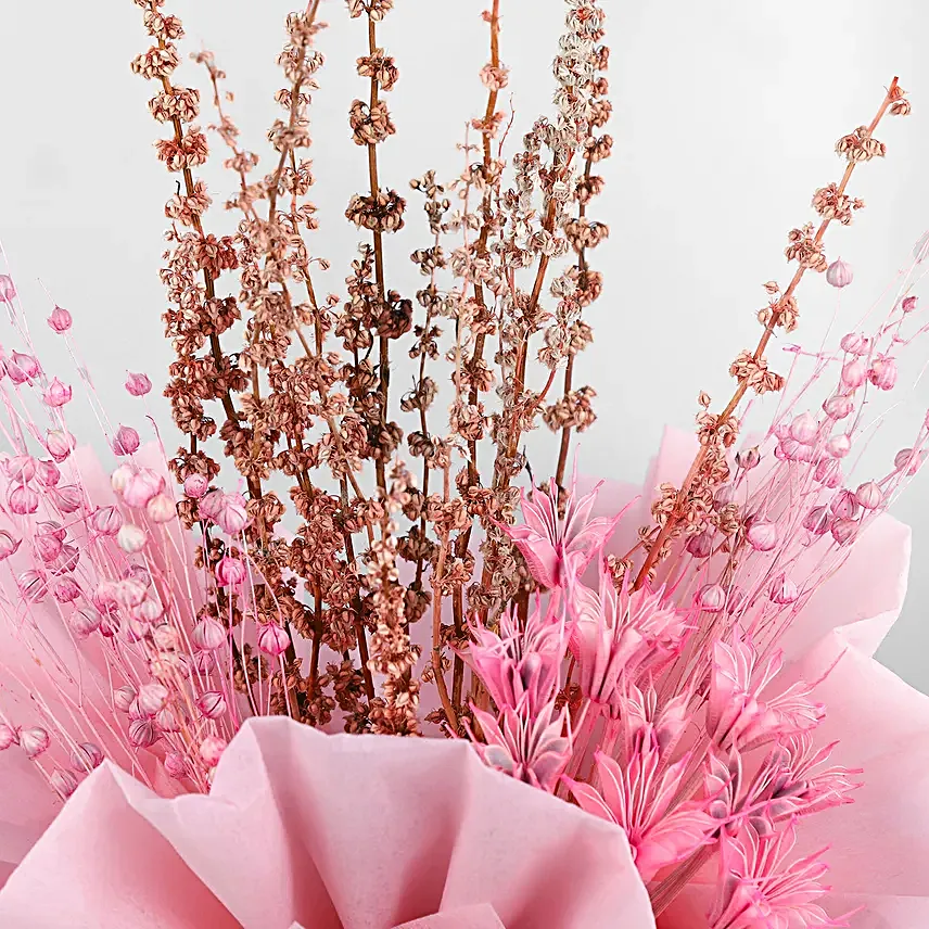 Serene Pink Dry Flower Ensemble