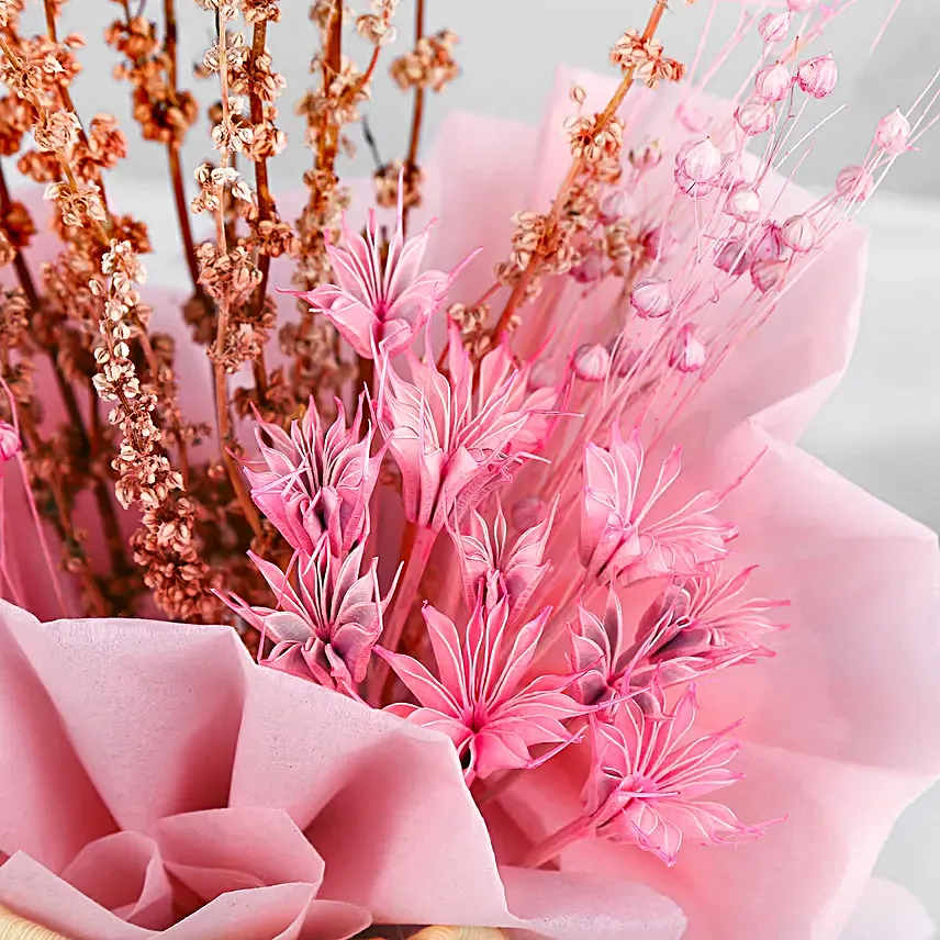 Serene Pink Dry Flower Ensemble