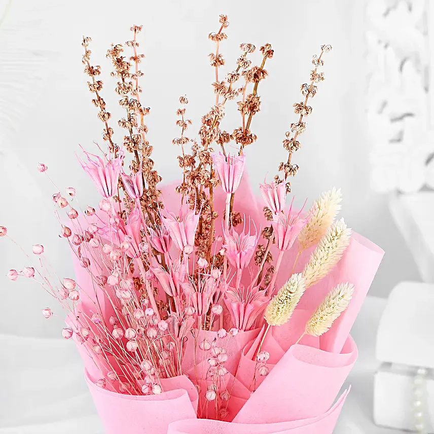 Serene Pink Dry Flower Ensemble